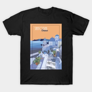 Santorini Greece Illustration T-Shirt